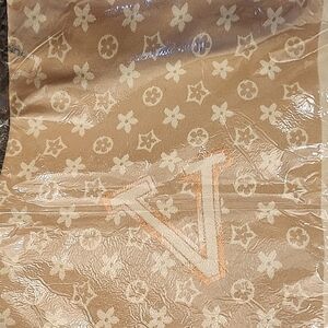 Fashionomics Tan Monogram Scarf